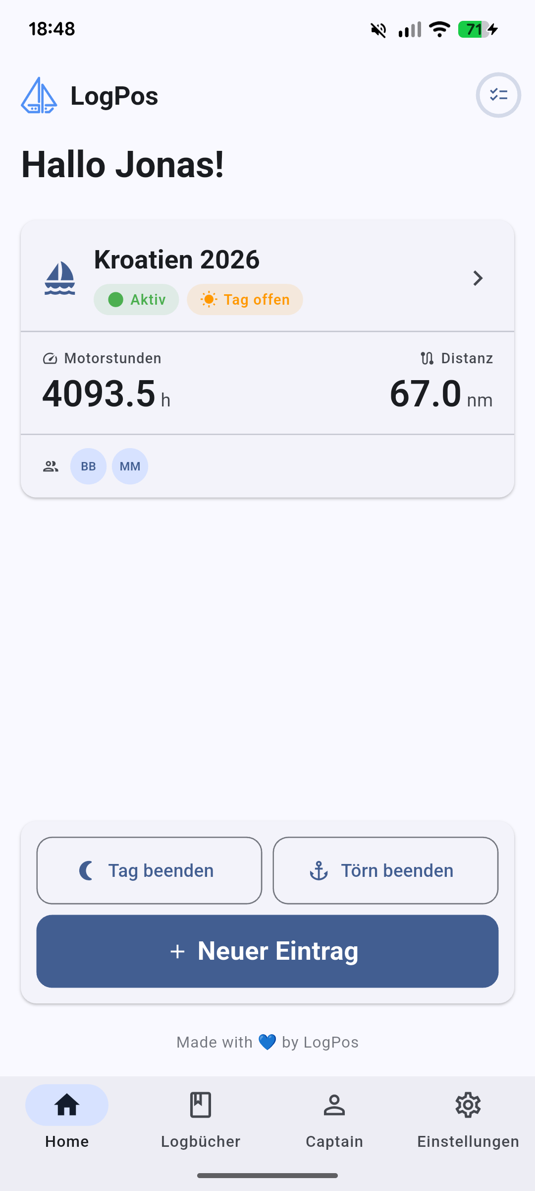 LogPos App Startscreen